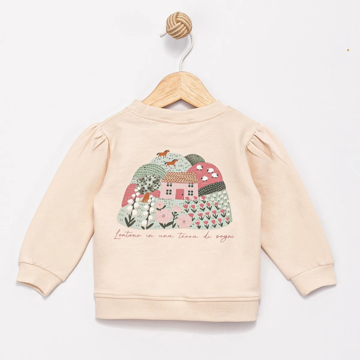 ÇİFTLİK BASKILI 2 İP KIZ BEBE SWEAT 0266-1