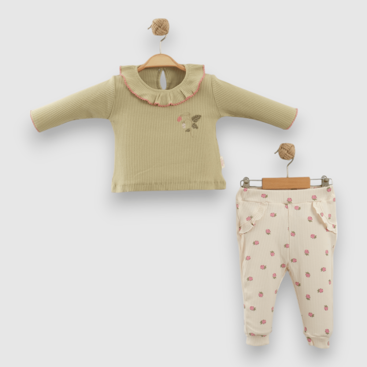 AHUDUDU BASKILI İKİLİ BEBE TAKIM 251190