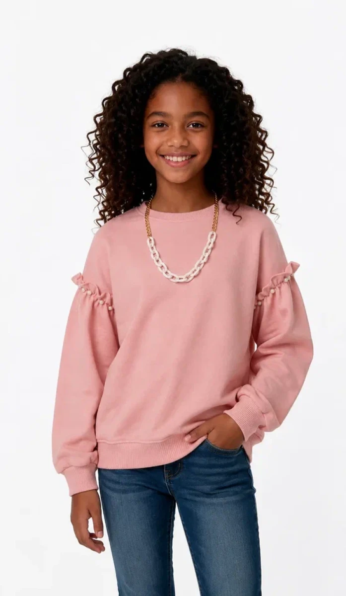 AKSESUARLI 2 İP KIZ ÇOCUK SWEAT R26853
