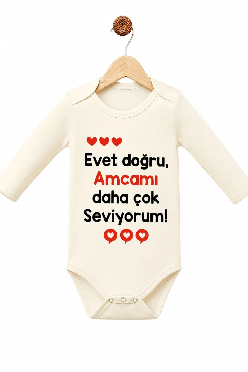 AMCAMI DAHA ÇOK SEVİYORUM BASKILI PAMUKLU BADİ 3268