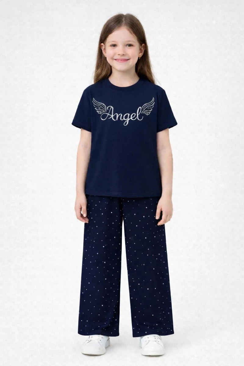 ANGEL TAŞ  İŞLEMELİ KIZ ÇOCUK TAKIM 30458