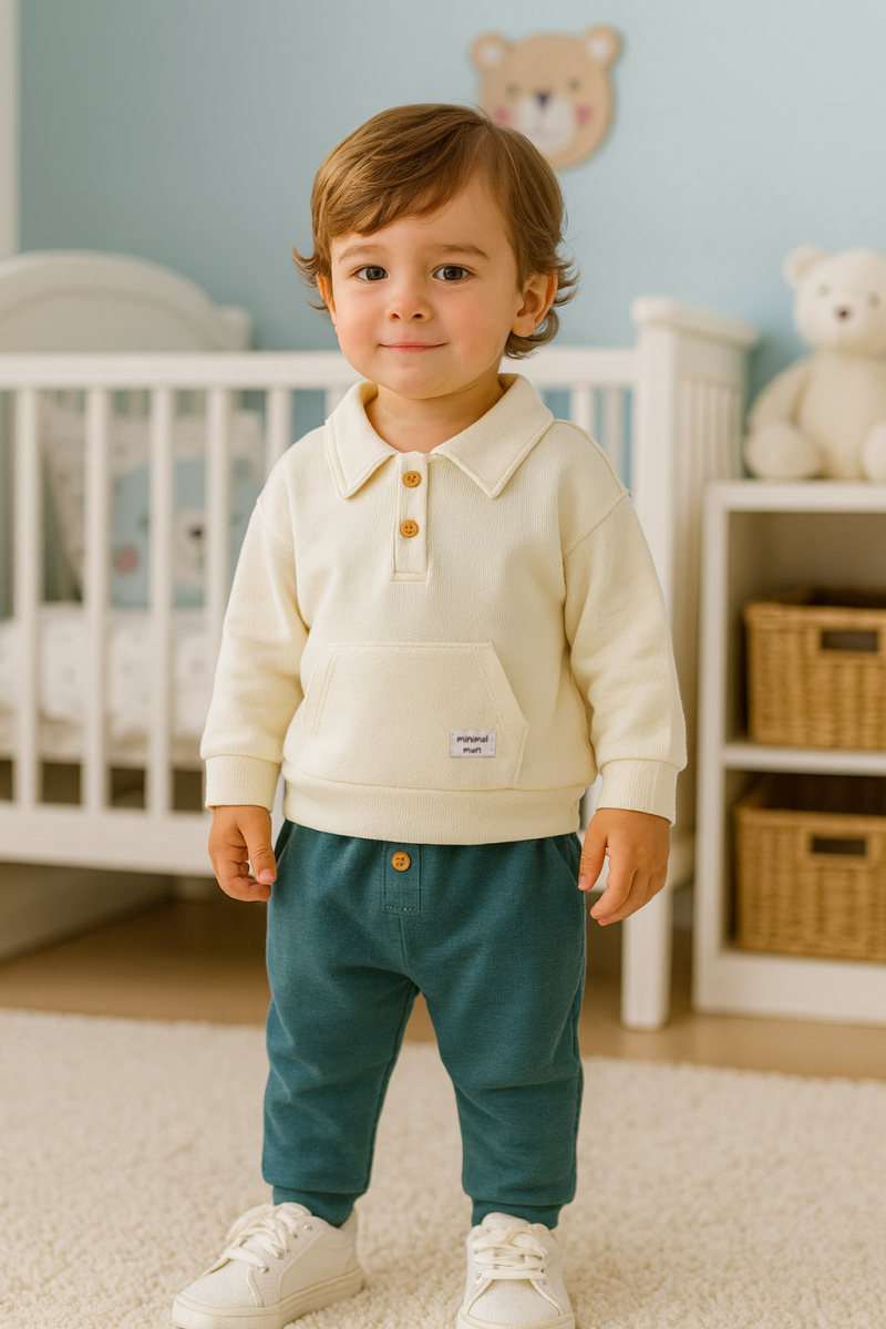 ANİMAL MAN YAKALI İKİLİ PENYE BEBE TAKIM 2844