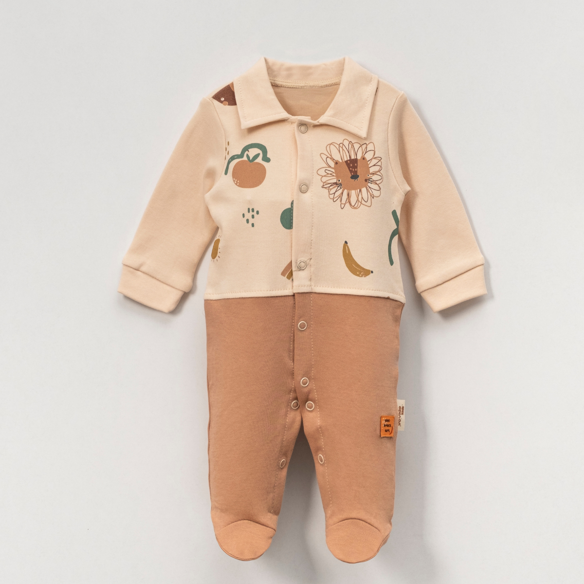 ANİMAL MUZ MEYVE BASKILI PENYE BEBE TULUM 2885