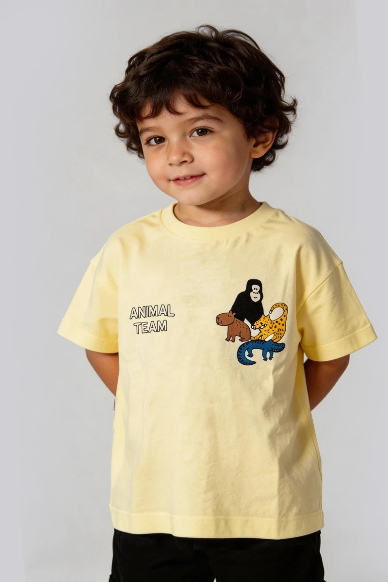 ANIMAL TEAM BASKILI ERKEK ÇOCUK TİŞÖRT 426