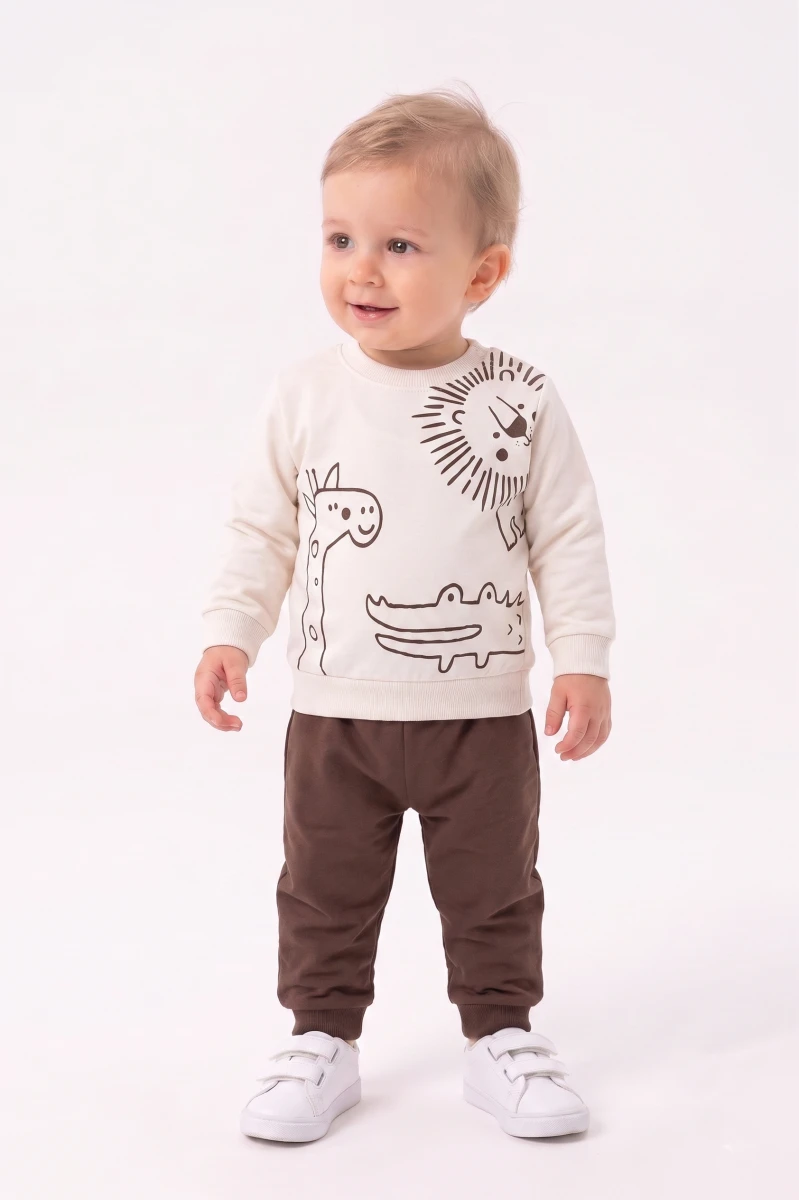 ANİMAL WORLD 2 Lİ ERKEK BEBE TAKIM 4054