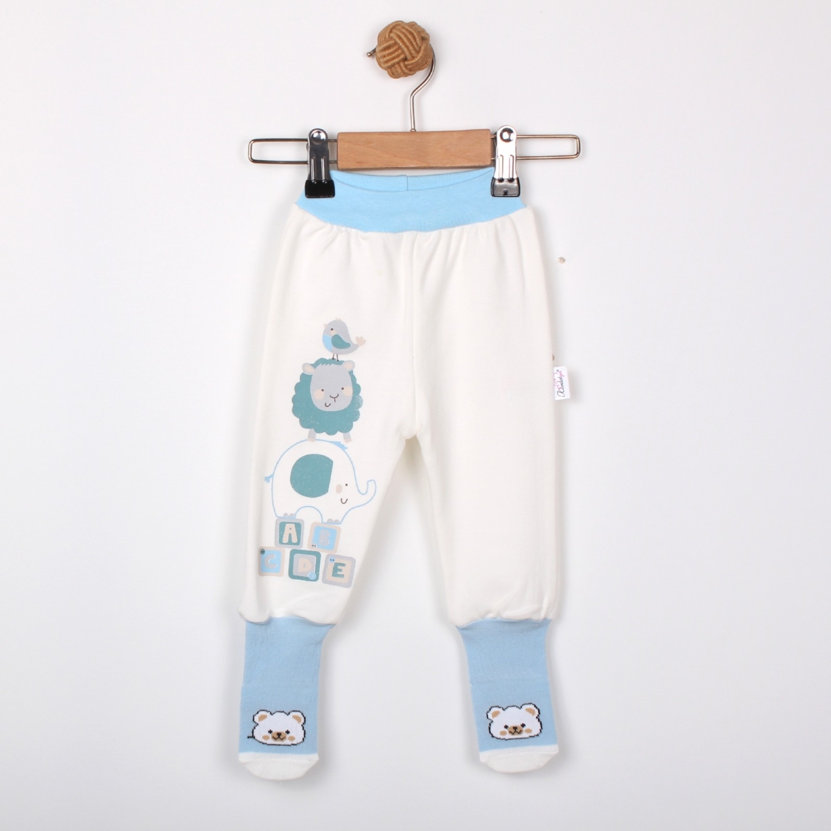 ANİMALS BASKILI ÇORAPLI ERKEK BEBE TEK ALT 5363