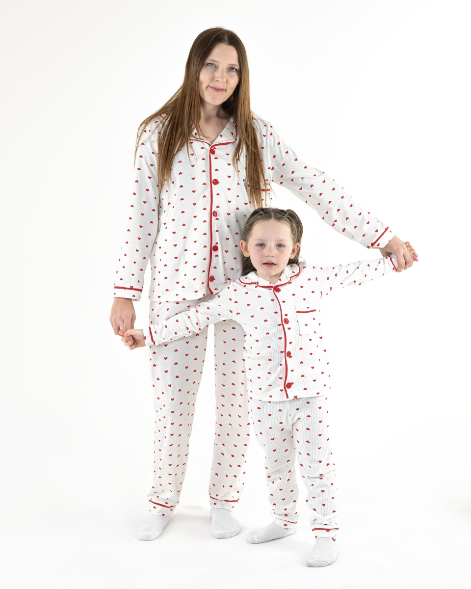 ANNE-KIZ KALP BASKILI PİJAMA TAKIM 3001