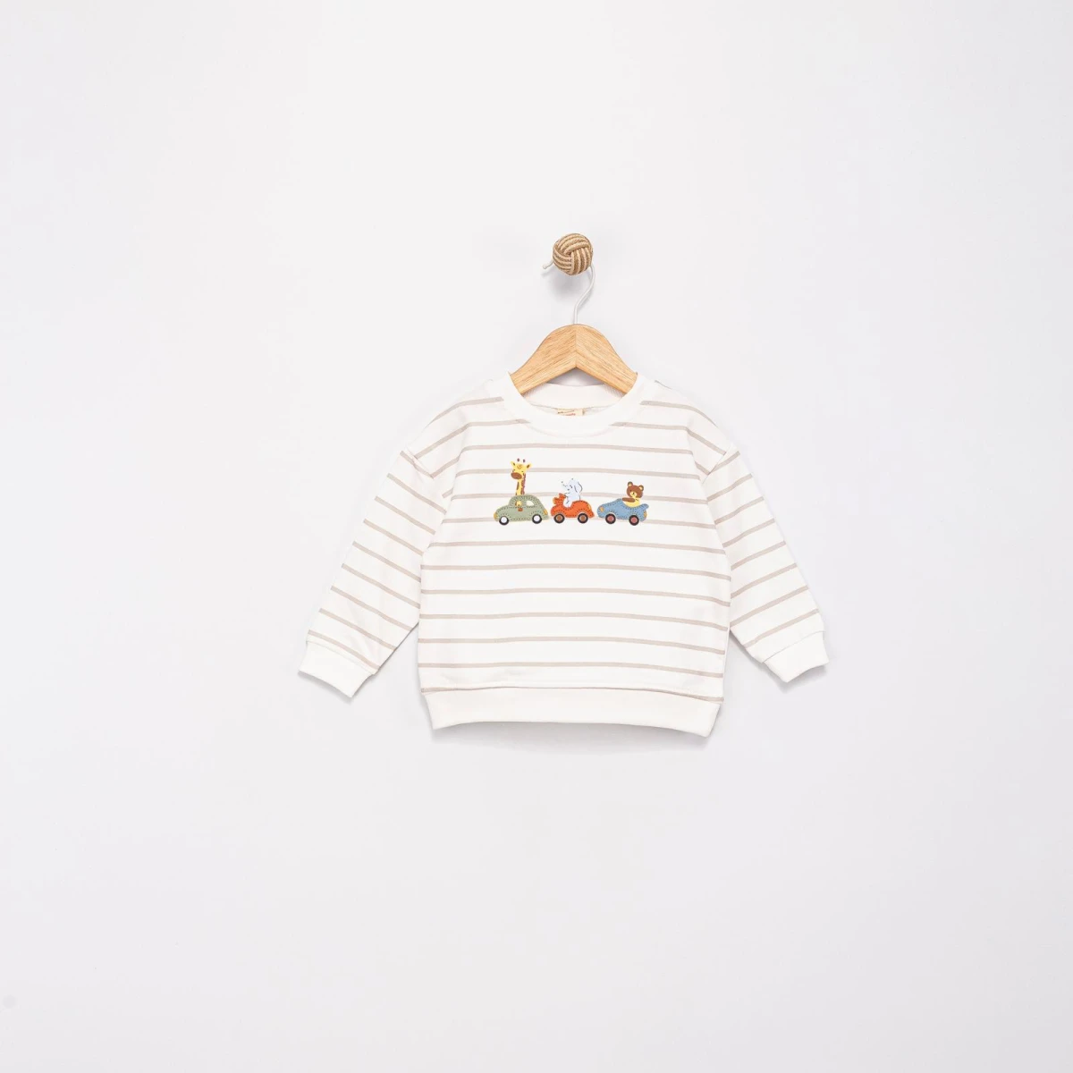  ARABA HAYVANLAR BASKILI ERKEK BEBE SWEAT 0380-1