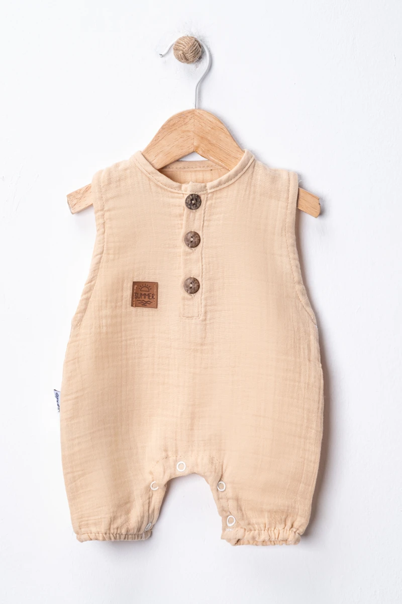 ARMA DETAYLI MÜSLİN ERKEK BEBE TULUM 1130