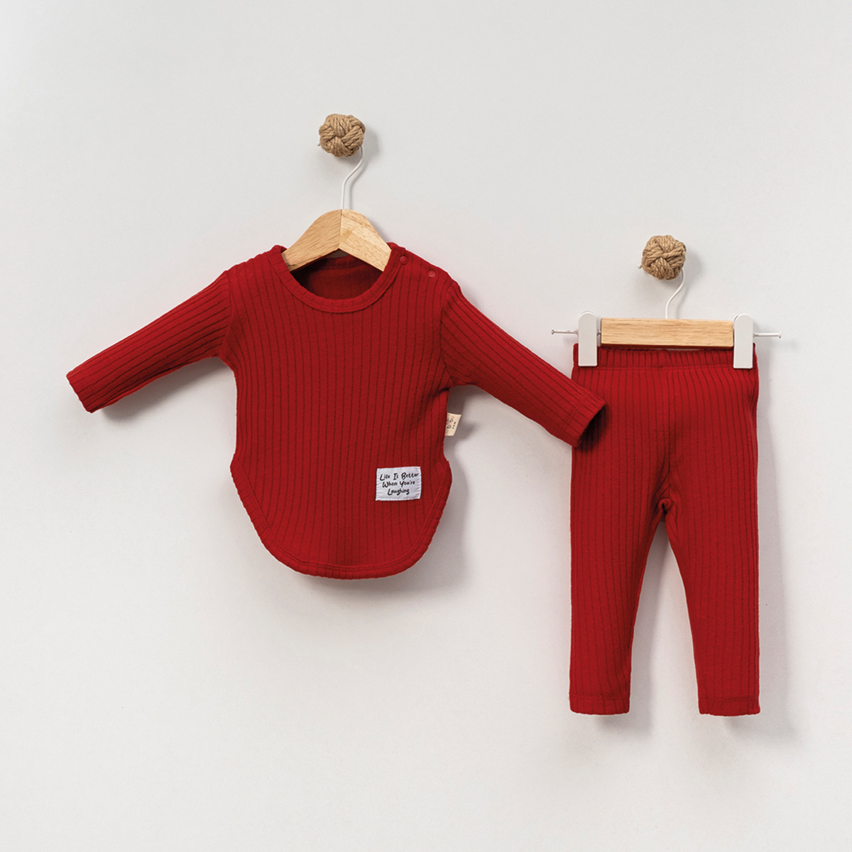 ARMA DETAYLI ŞARDONLU KIZ 2 Lİ BEBE TAKIM 8014