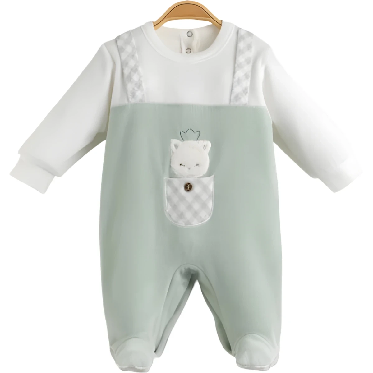 ASKILI CEPLİ KADİFE ERKEK BEBE TULUM 2370
