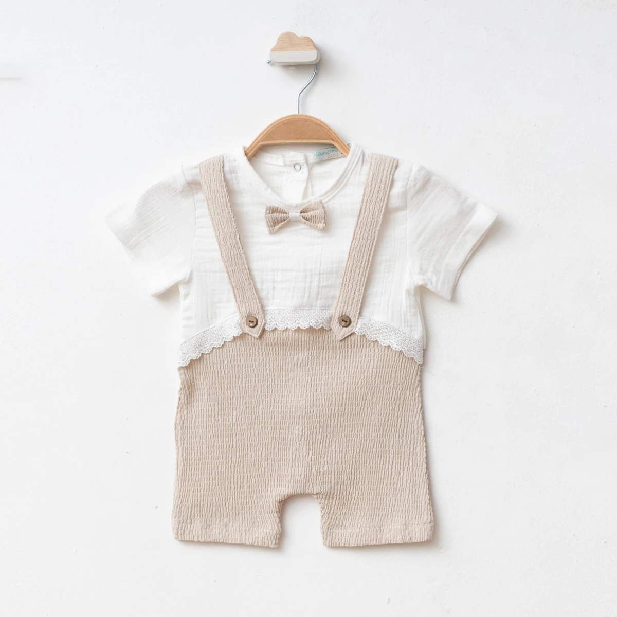 ASKILI PAPYONLU MÜSLİ KIZ BEBE TULUM 7807