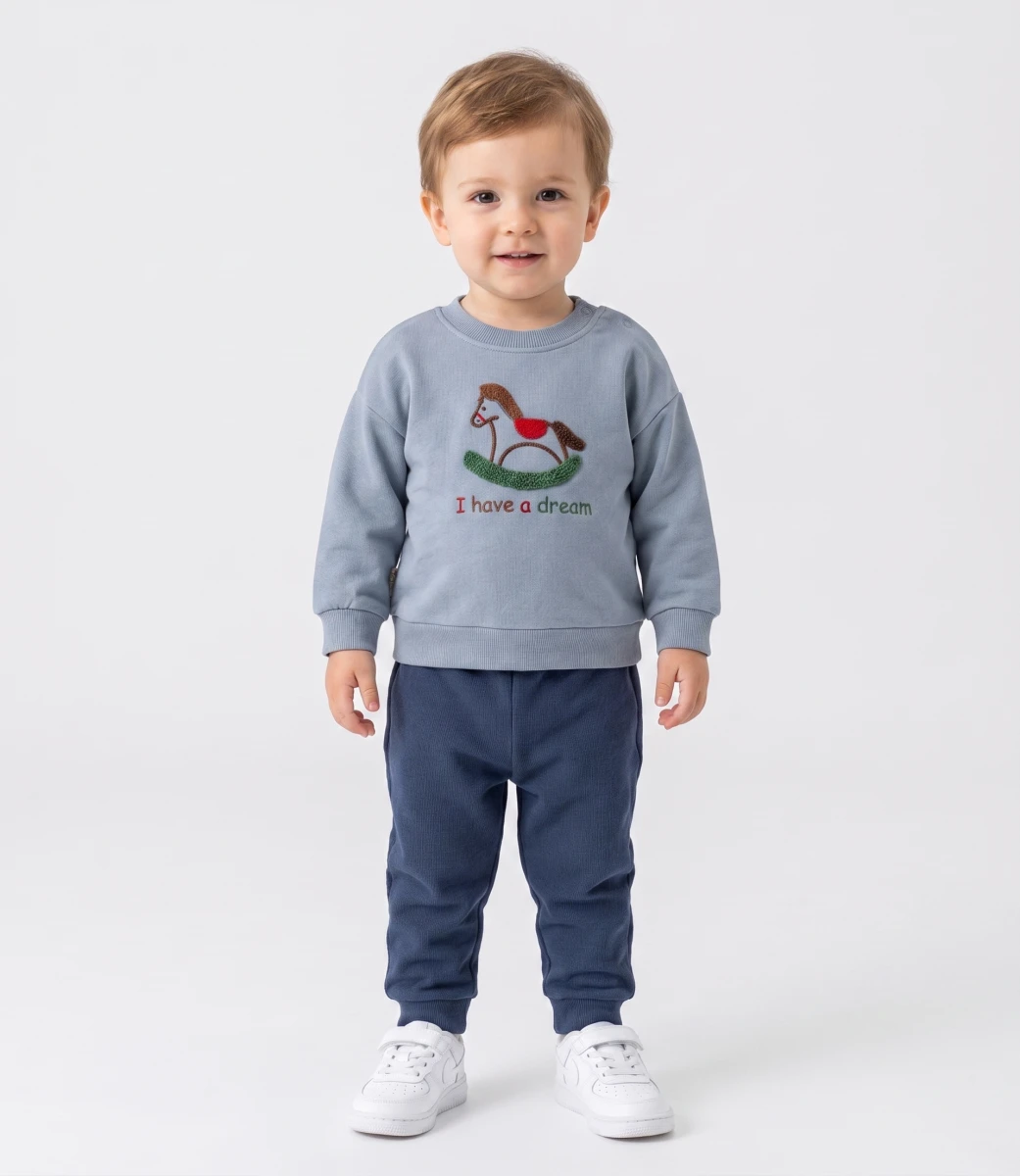AT NAKIŞLI ERKEK BEBE İKİLİ TAKIM 3061