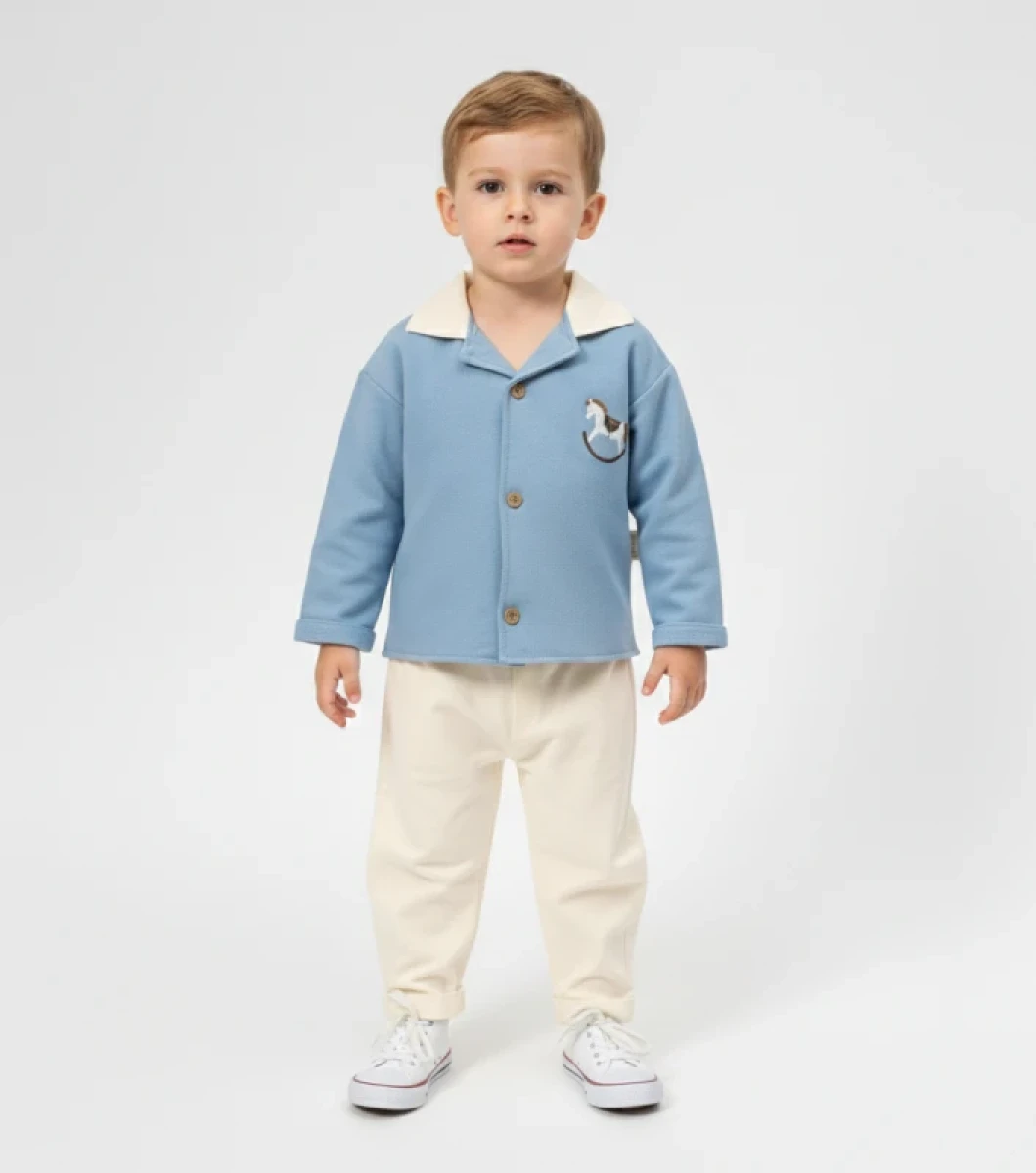 AT NAKIŞLI İKİLİ ERKEK BEBE TAKIM 3019