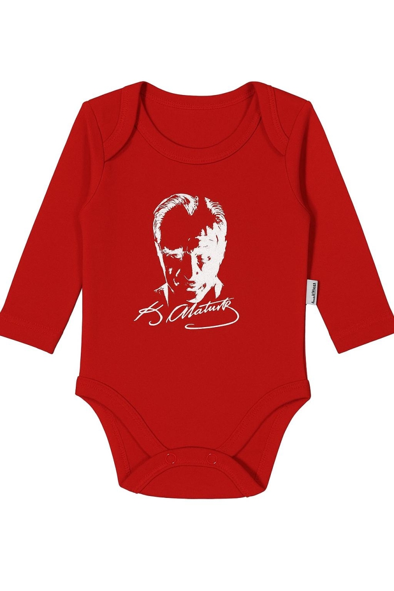 ATATÜRK BASKILI UZUN KOL PENYE BEBE BADİ 3250