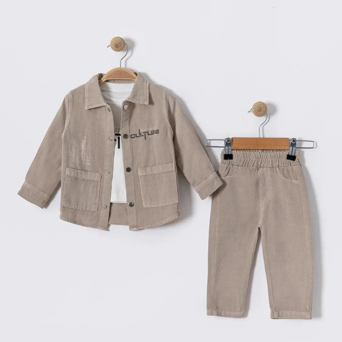 AUTHENTİC YAZILI ERKEK BEBE 3 LÜ TAKIM 1365