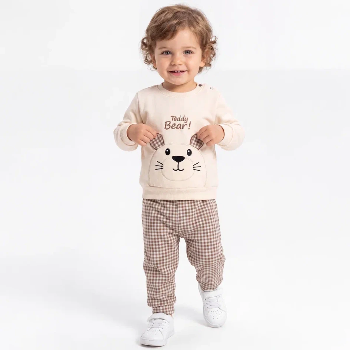 AYI NAKIŞLI EKOSELİ ERKEK BEBE TAKIM 27179