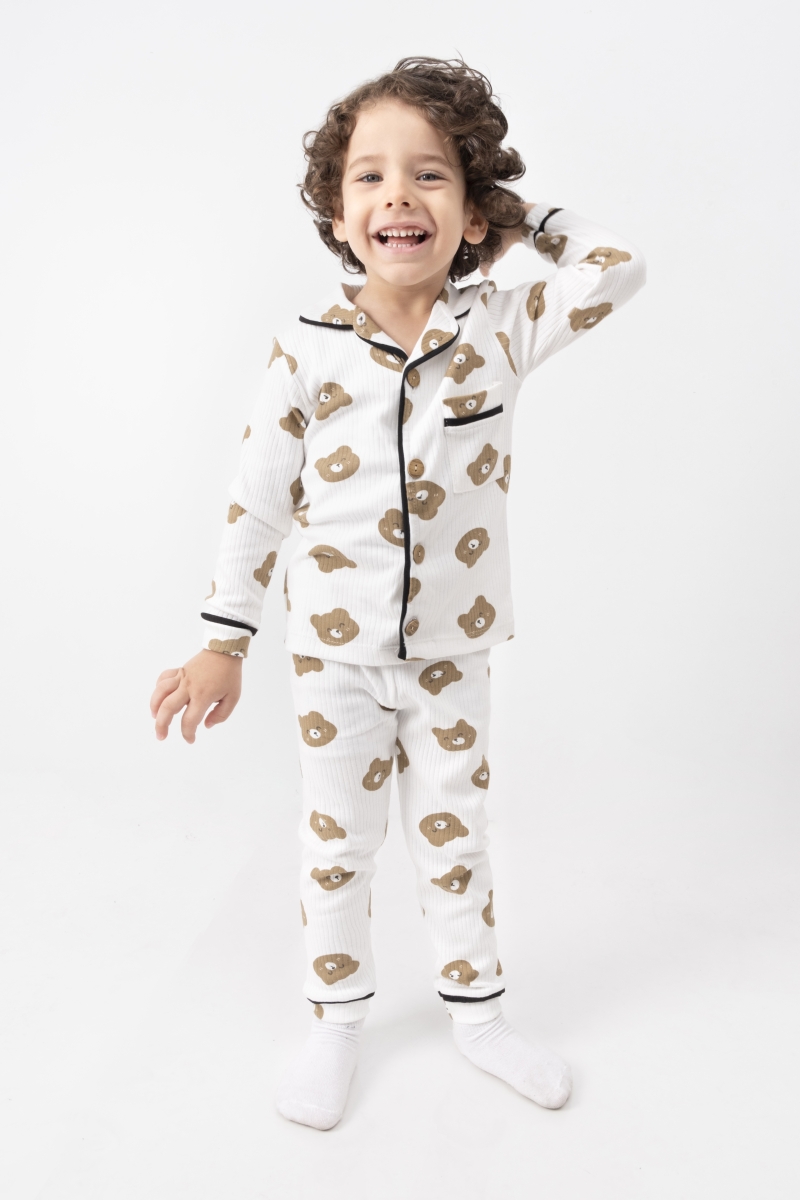 AYICIK BASKILI 3-6 YAŞ PİJAMA TAKIM 0067