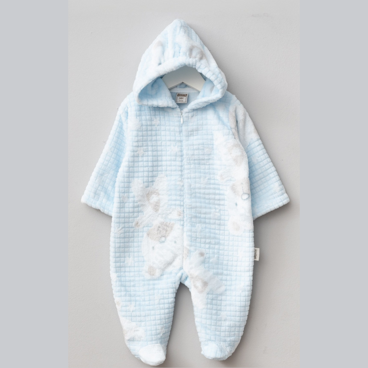 AYICIK BASKILI KADİFE BEBE TULUM 70324