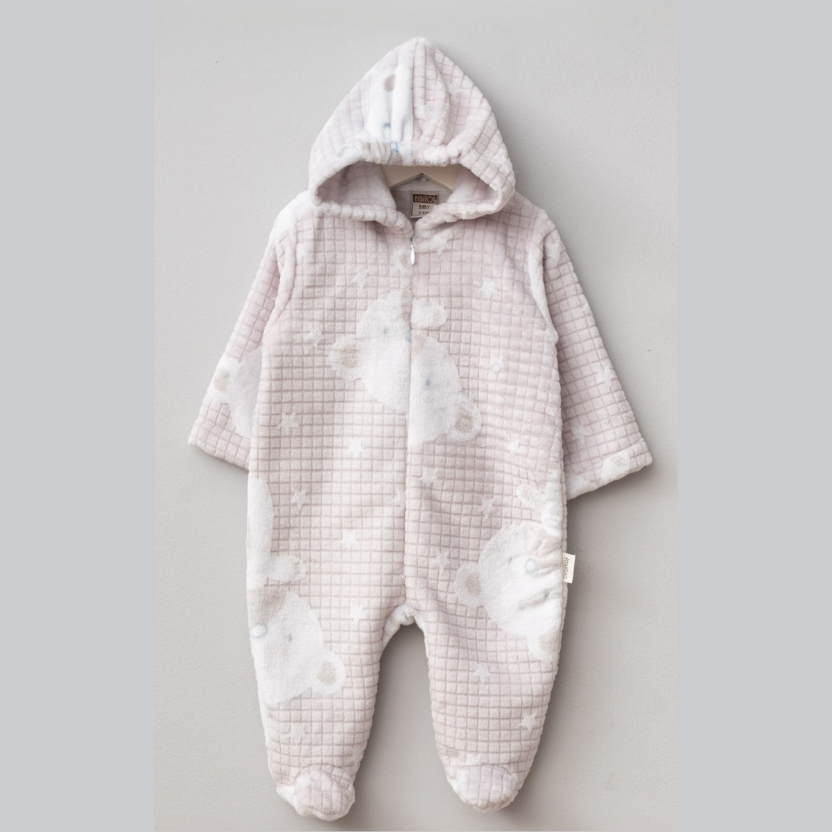 AYICIK BASKILI KADİFE BEBE TULUM 70324