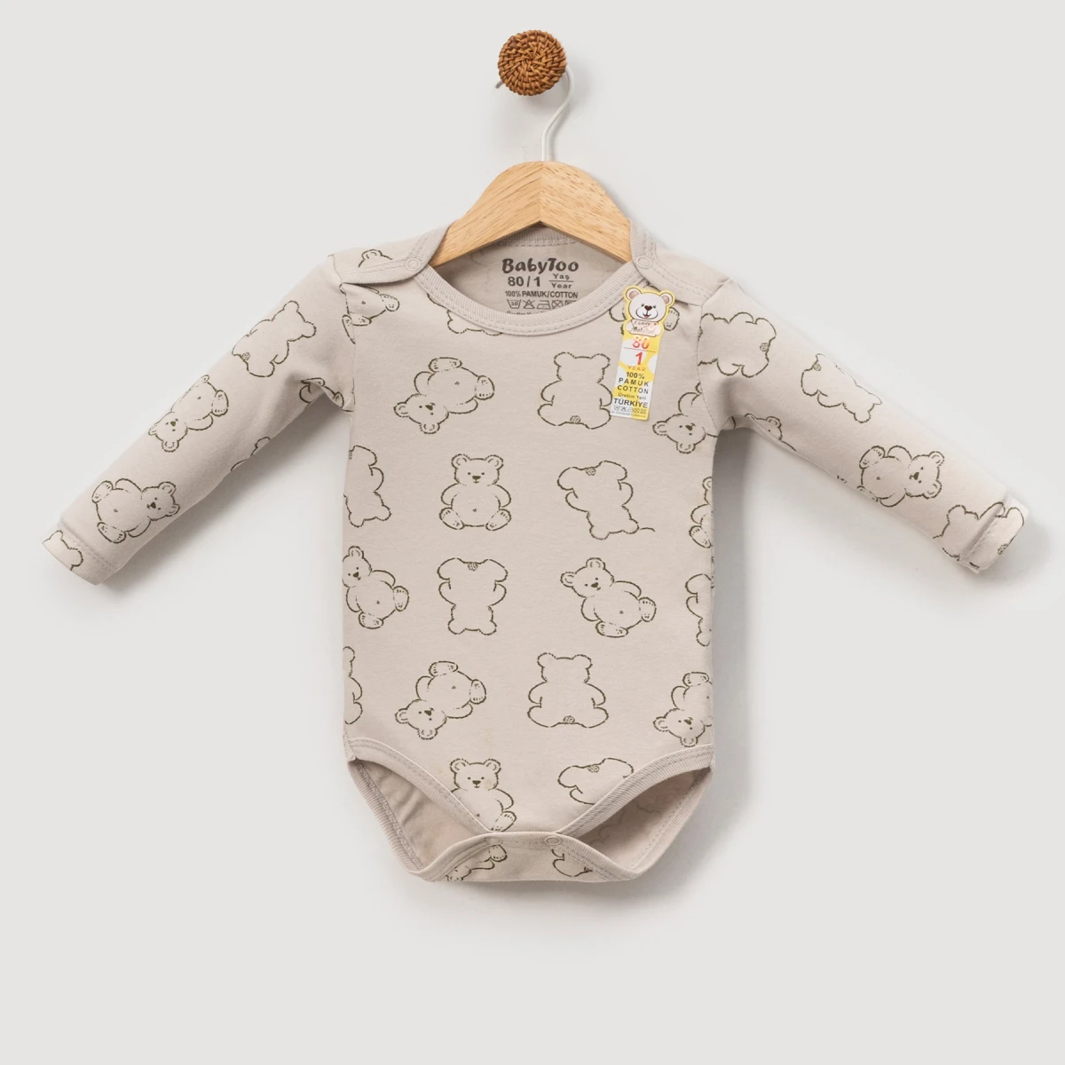 AYICIK DESENLİ PAMUKLU BEBE BADİ  708204