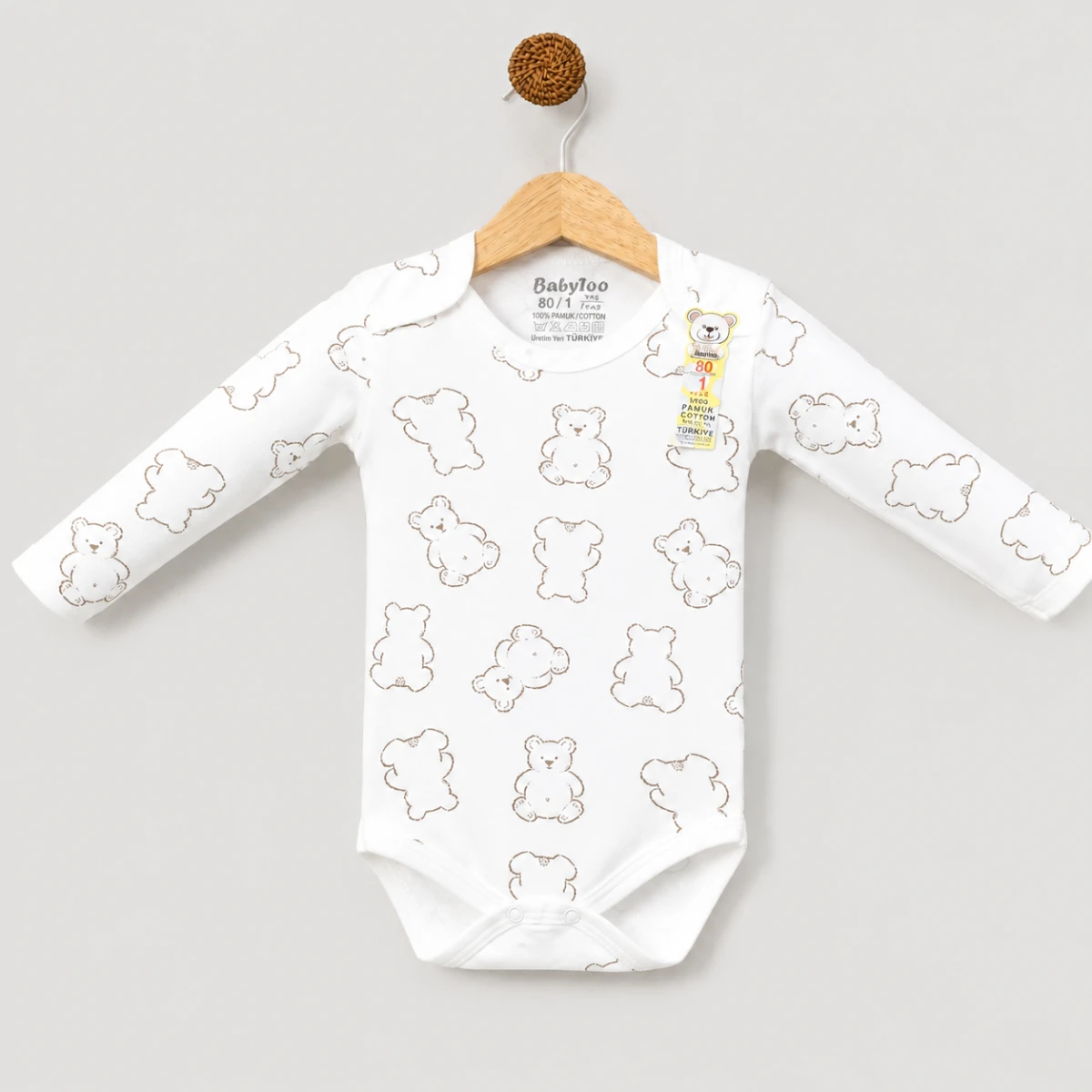 AYICIK DESENLİ PAMUKLU BEBE BADİ 708304