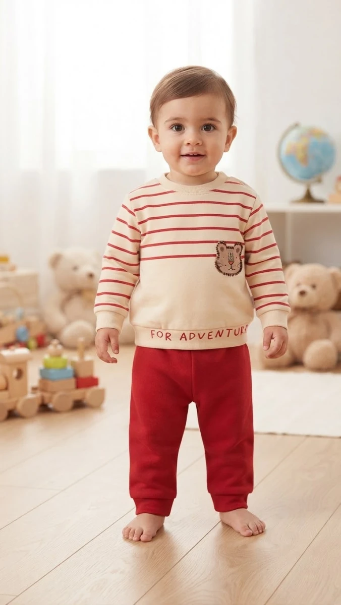 AYICIK NAKIŞLI 2 İP ERKEK BEBE TAKIM 0016
