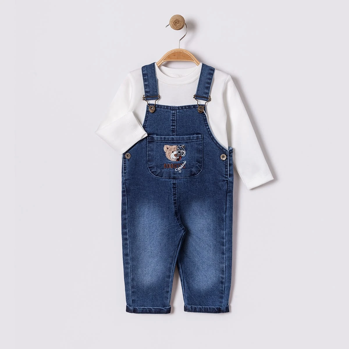 AYICIK NAKIŞLI BADİLİ KOT BEBE SLOPET 6350