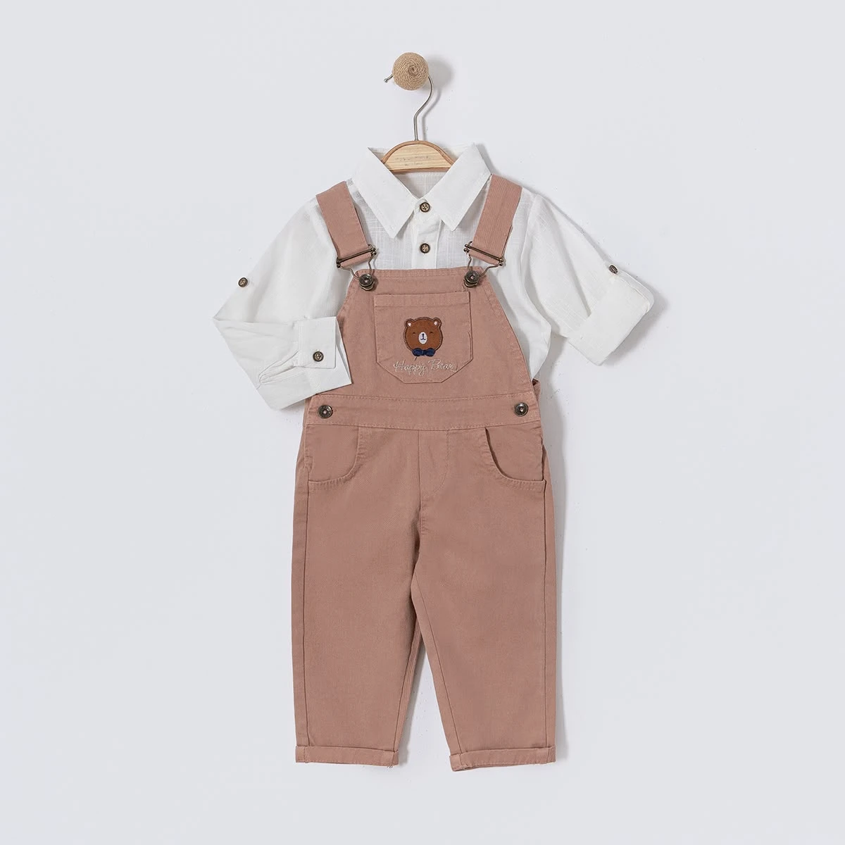 AYICIK NAKIŞLI GÖMLEKLİ ERKEK BEBE SALOPET 6344