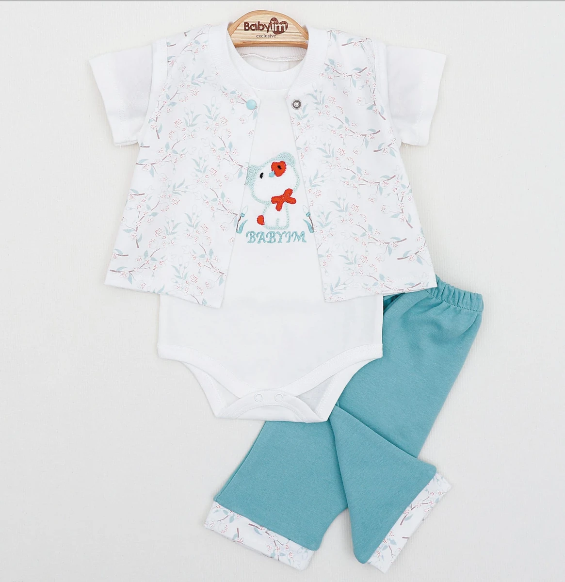 AYICIK NAKIŞLI HIRKALI KIZ BEBE BADİLİ 3 LÜ TAKIM 4112