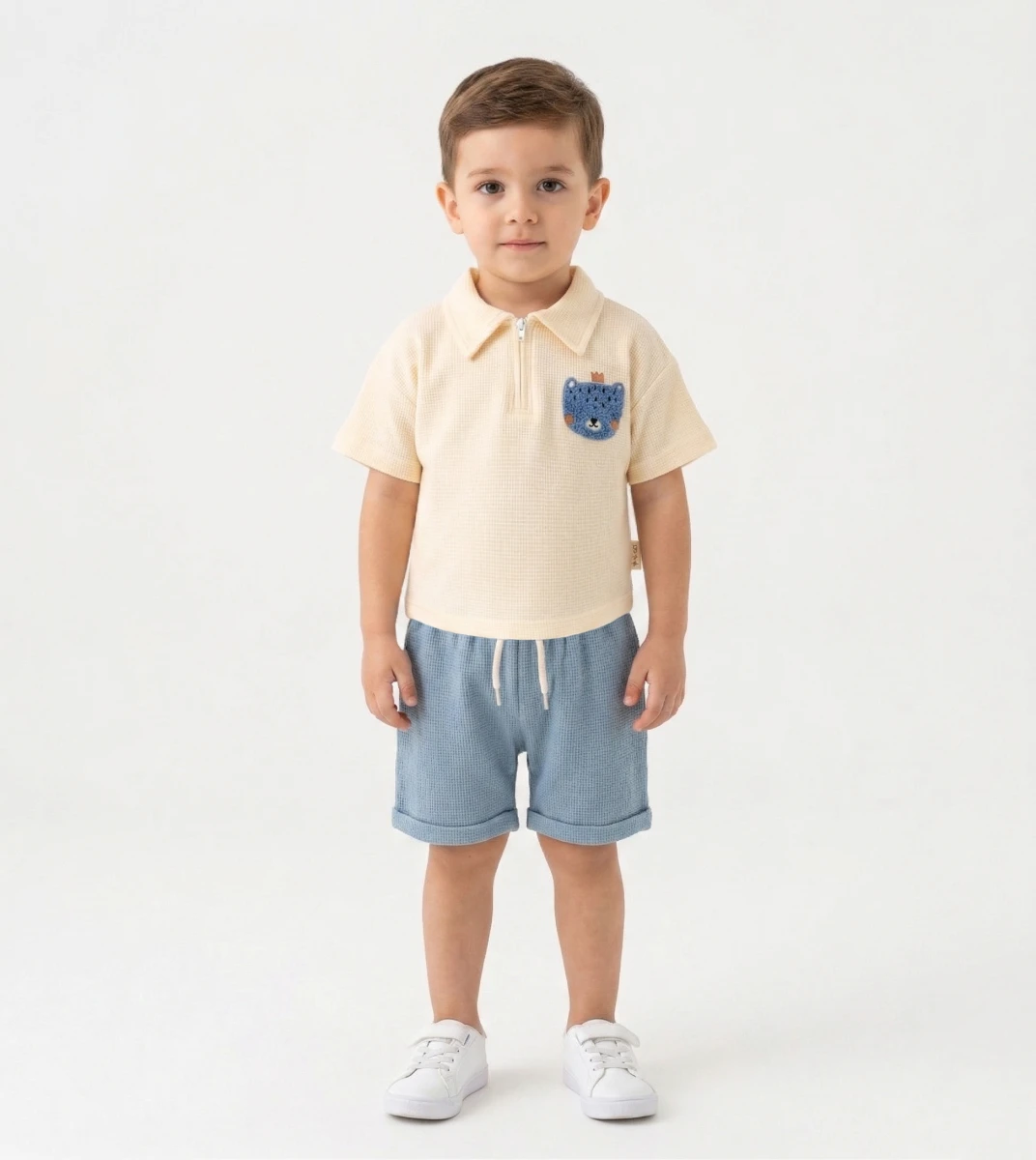 AYICIK NAKIŞLI İKİLİ ERKEK BEBE TAKIM 3125