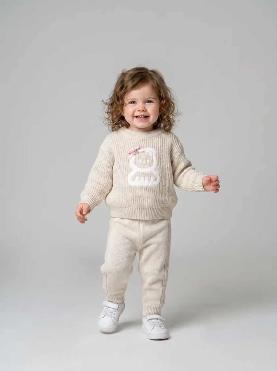 AYICIK NAKIŞLI TRİKO BEBE TAKIM 6322