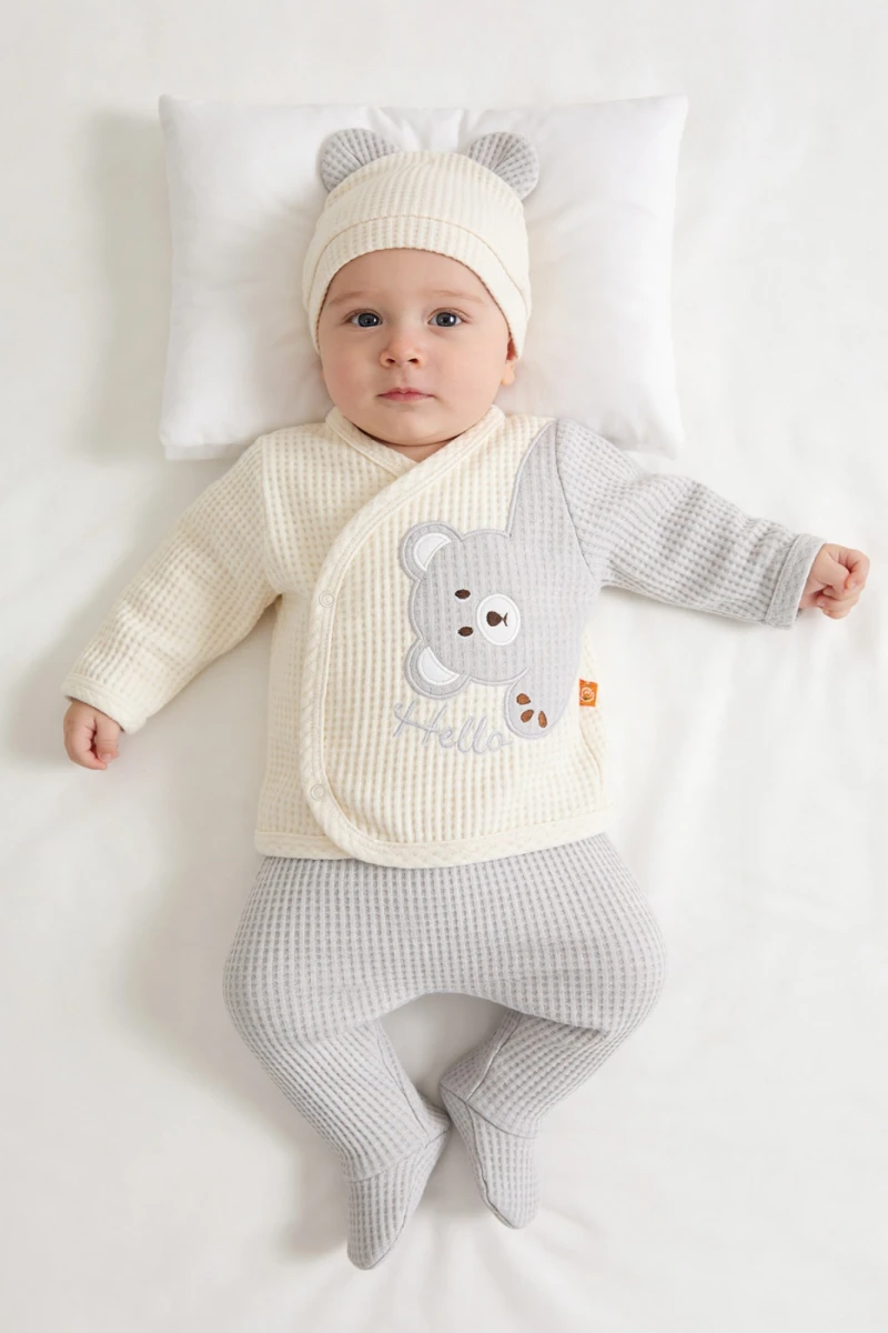 AYICIK NAKIŞLI WAFFLE ERKEK BEBE ZIBIN 6267