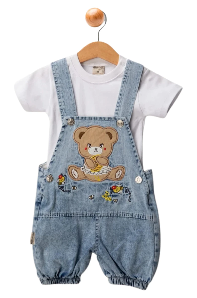 BAL TUTAN AYI NAKIŞLI ERKEK BEBE KOT SLOPET 2504