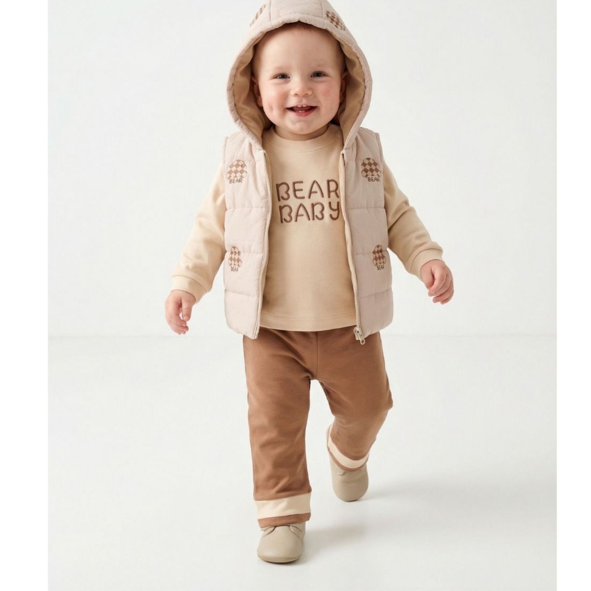 BEAR BABY AYICIK DESENLİ 3 LÜ BEBE TAKIM 2549