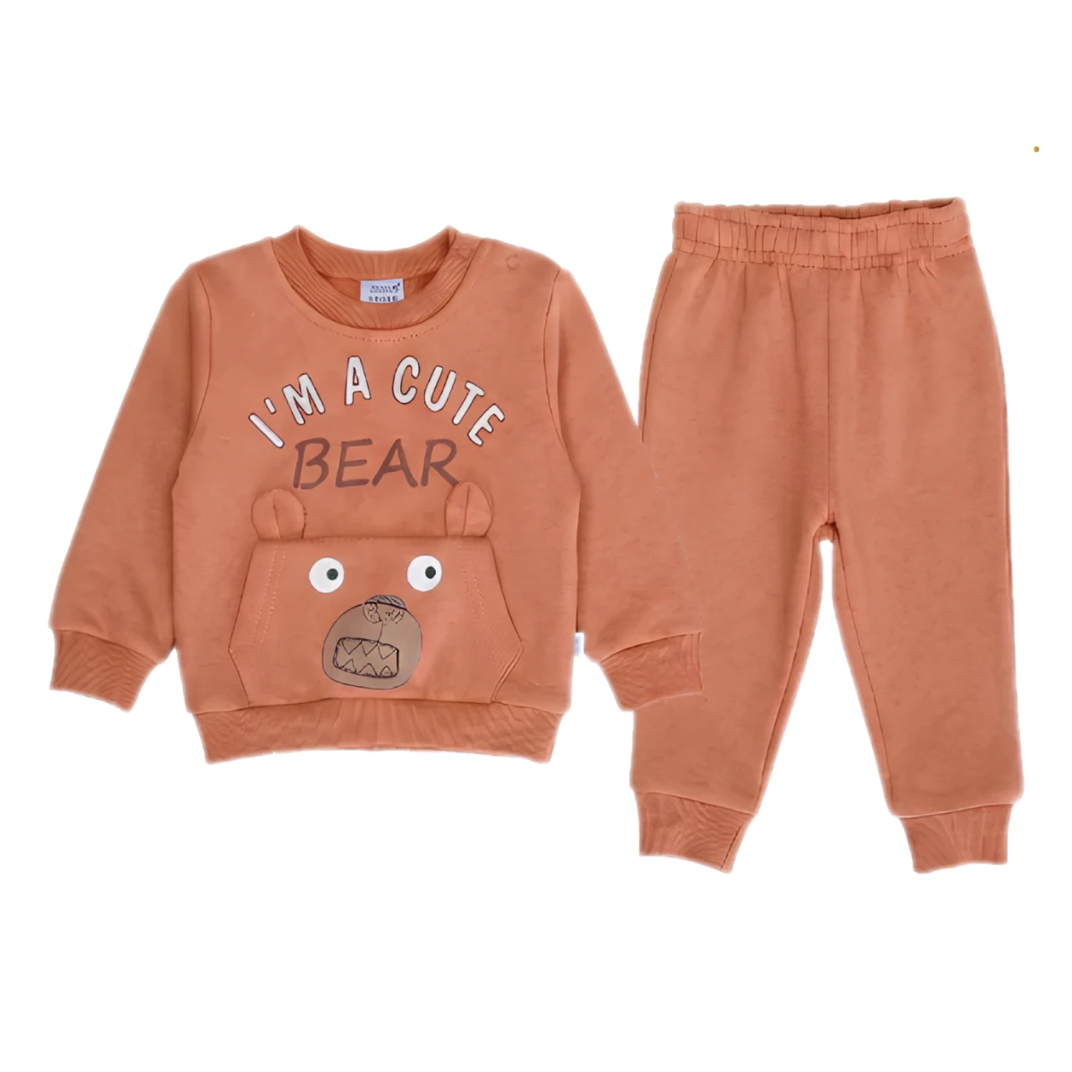 BEAR BASKILI 3 İP ERKEK BEBE TAKIM 26738