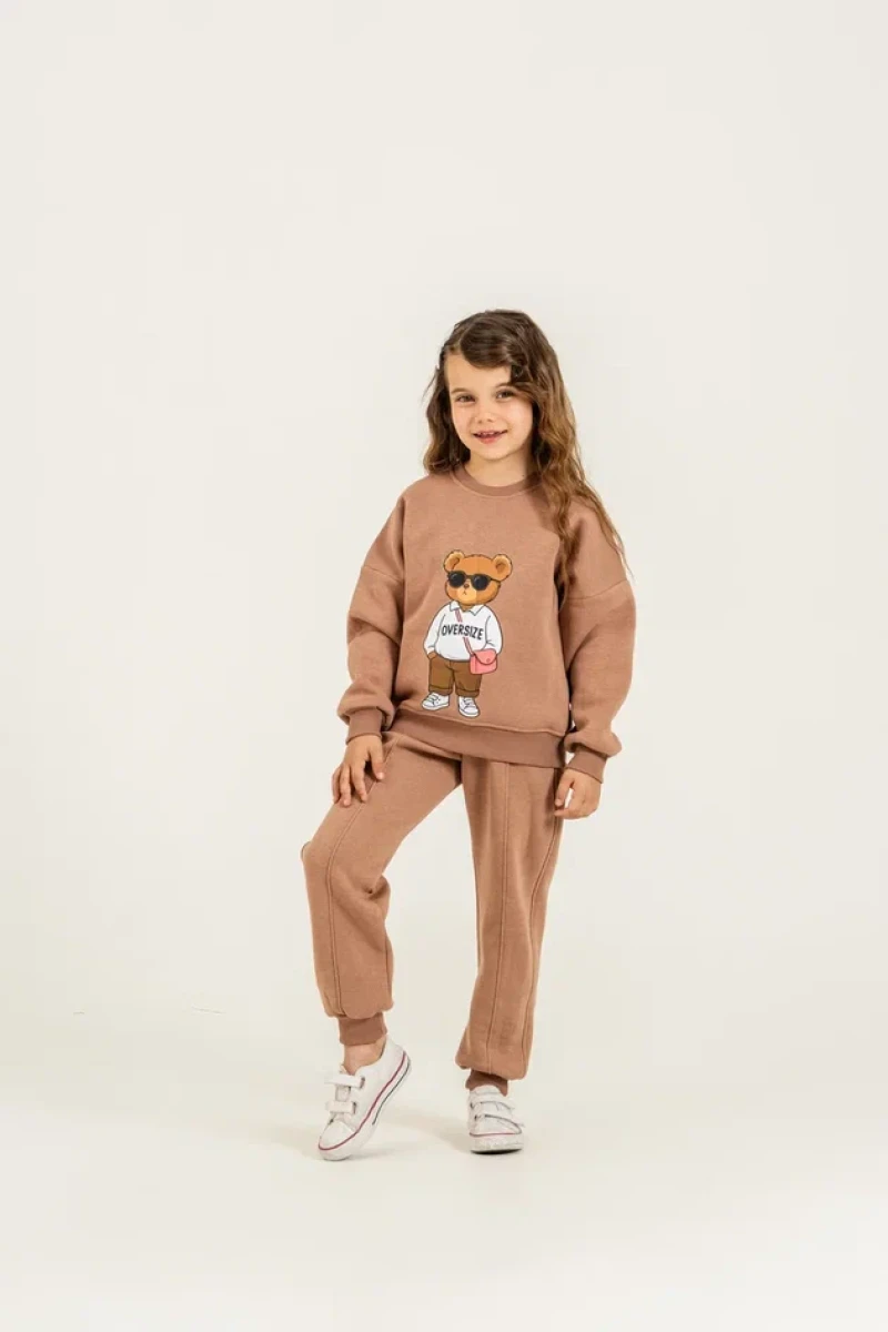 BEAR BASKILI 3 İP KIZ ÇOCUK TAKIM 6450