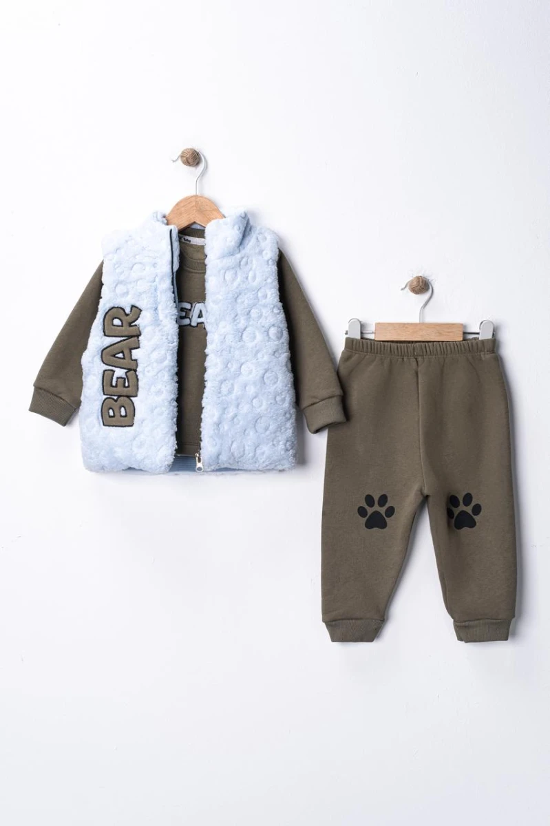 BEAR YELEKLİ 3 İP ERKEK BEBE TAKIM 26221