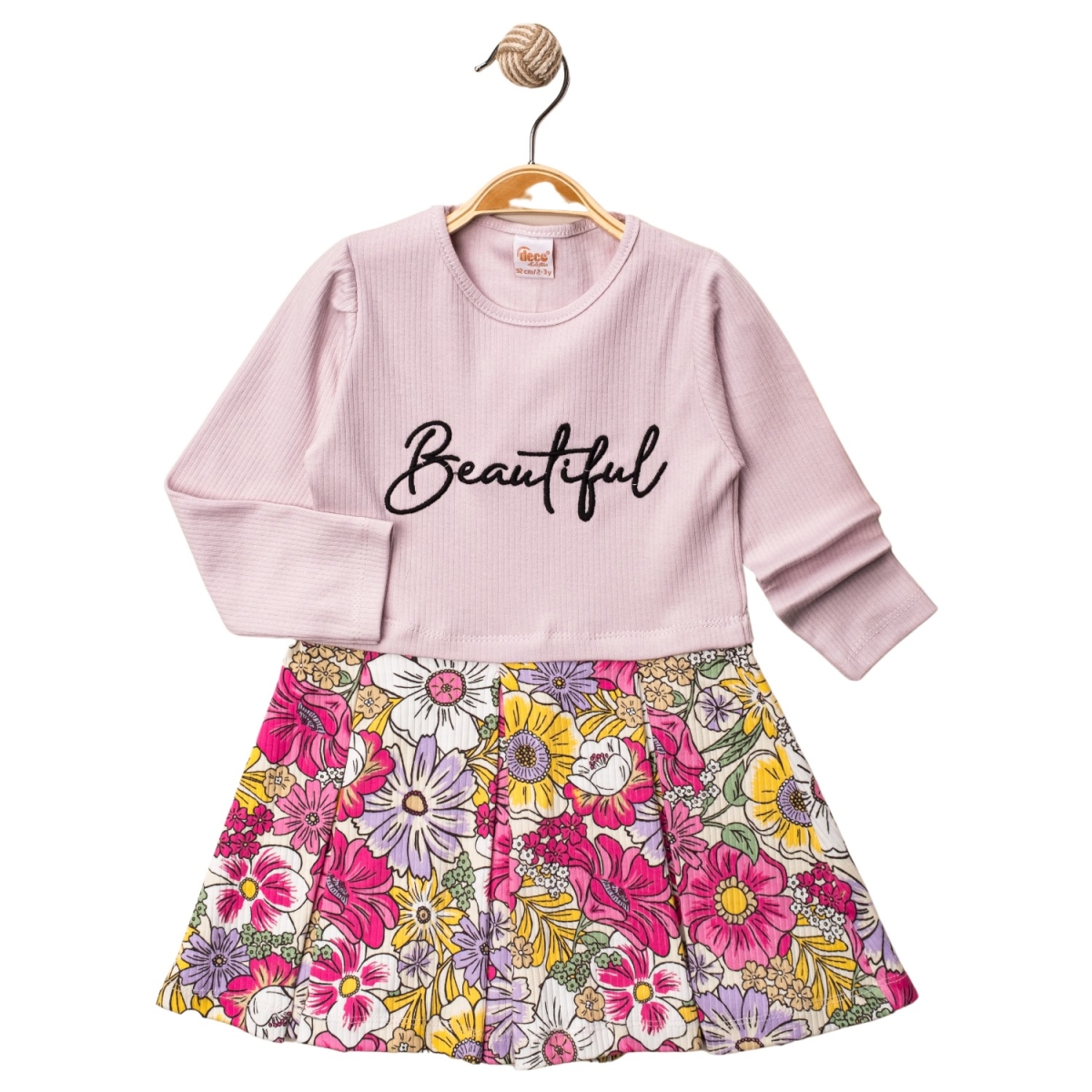  BEATİFUL NAKIŞLI ÇİÇEKLİ KIZ ELBİSE