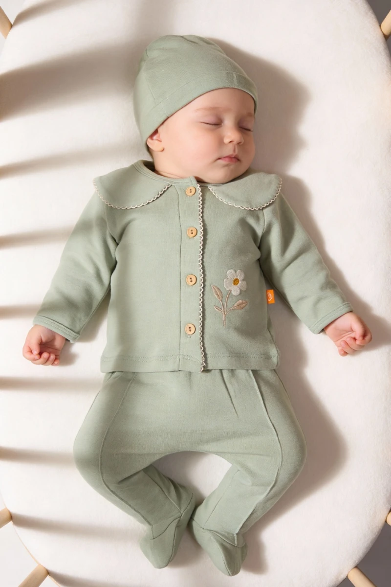BEBE YAKA DANTELLİ KIZ BEBE ZIBIN TAKIM 6248