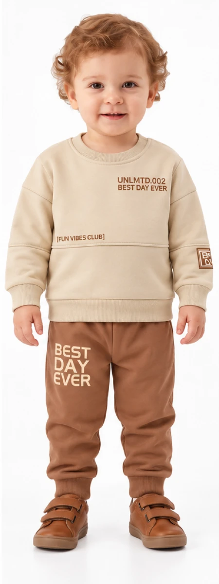 BEST DAY EVER BASKILI 3 İP ERKEK BEBE TAKIM 26931