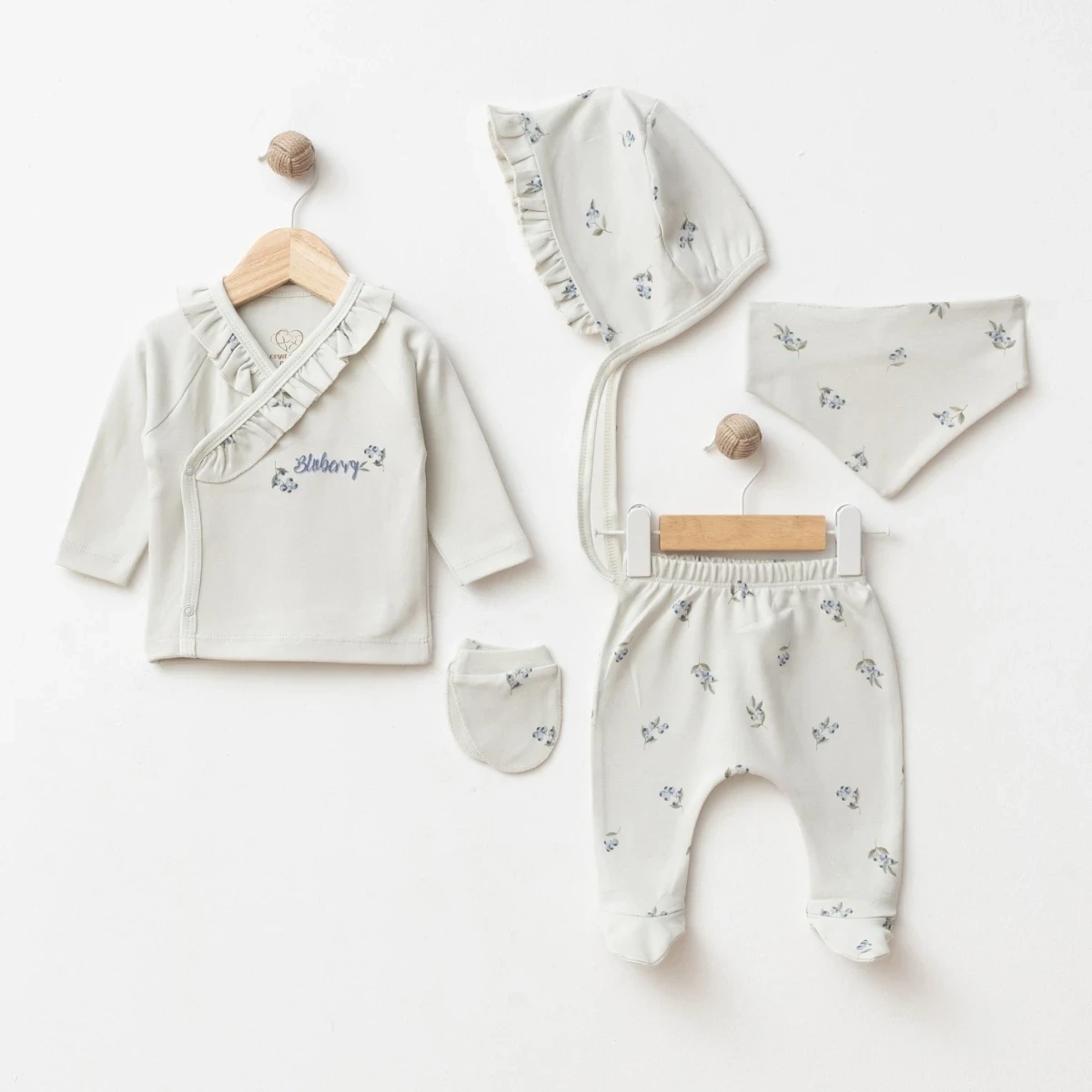 BLUEBERRY BASKILI KIZ BEBE 5 Lİ ZIBIN SET 5085