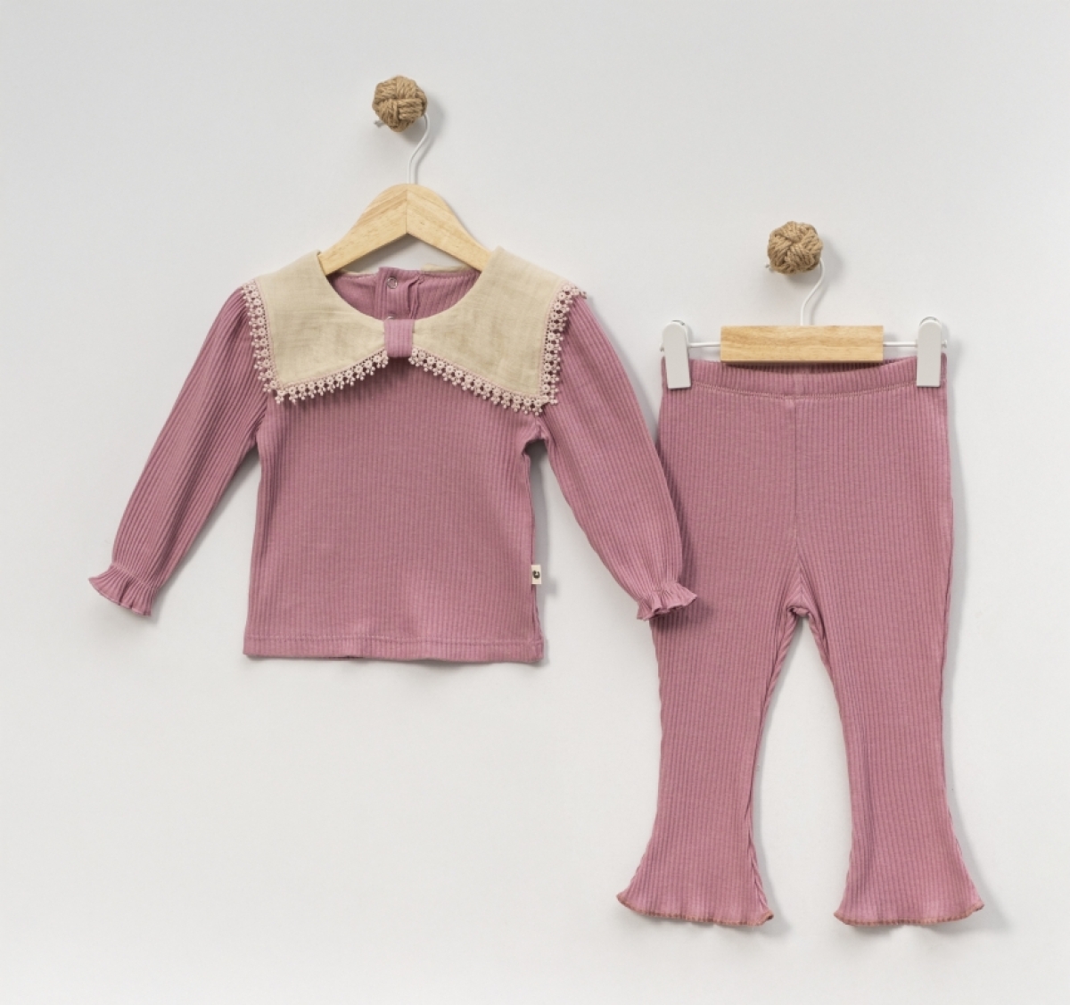 BÜYÜK YAKA DETAYLI BEBE KIZ TAKIM 1351