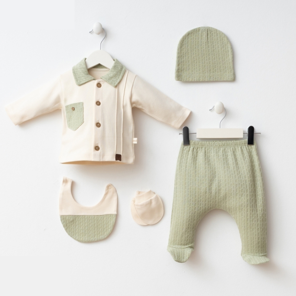 CEP DETAYLI ERKEK 5 Lİ BEBE ZIBIN SET 7087