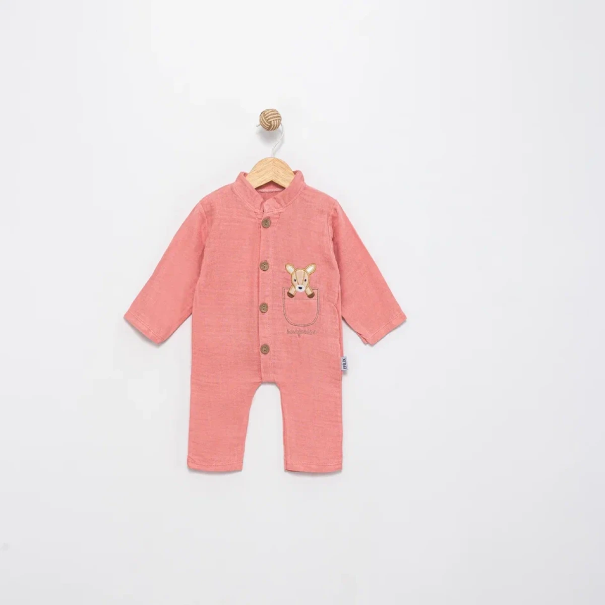 CEP NAKIŞLI MÜSLİN KIZ BEBE TULUM 1370