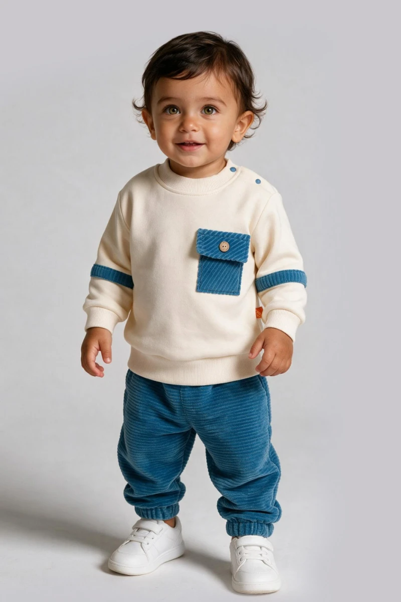 CEPLİ KADİFELİ 3 İP ERKEK BEBE TAKIM 2663