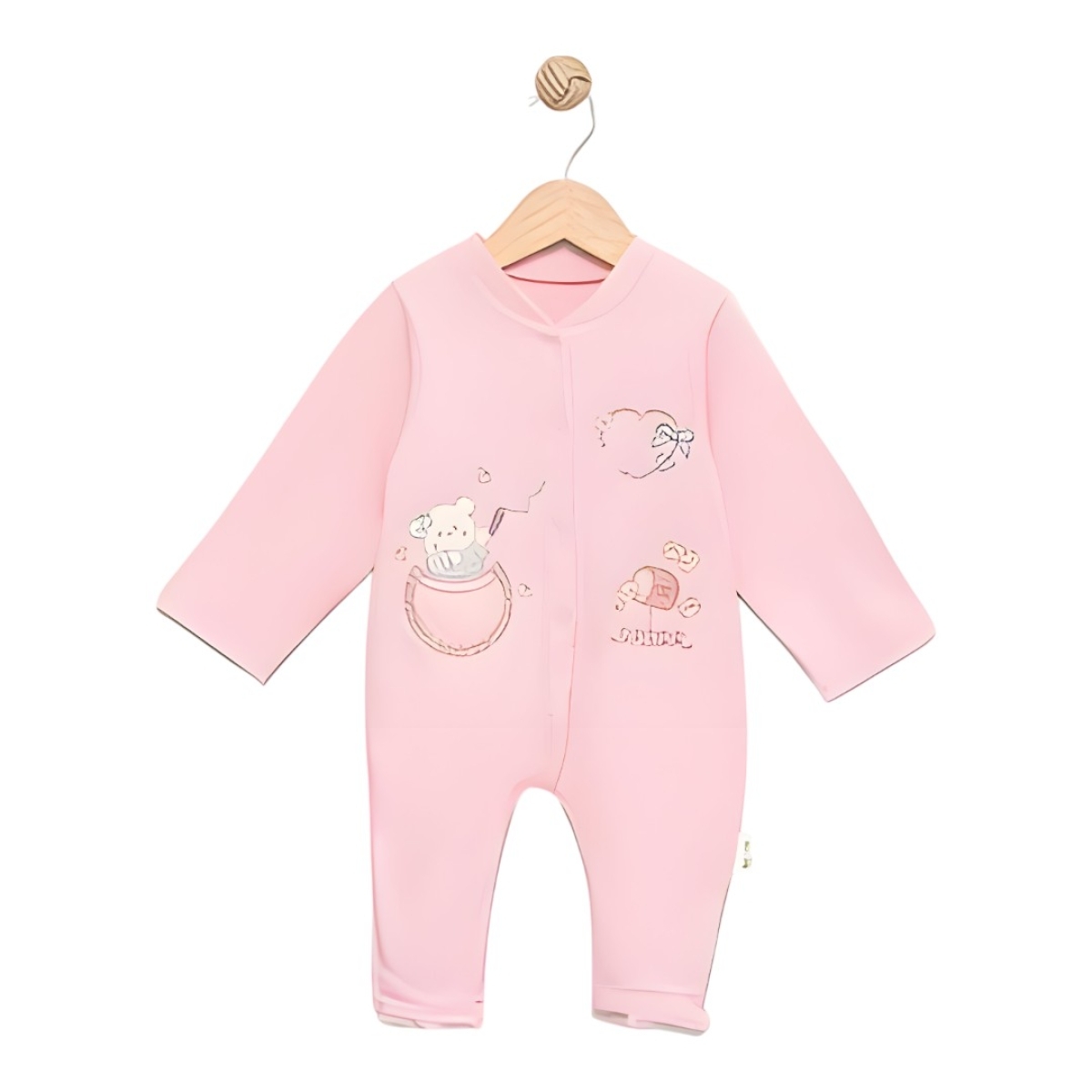 CEPLİ TAVŞAN NAKIŞLI PENYE BEBE TULUM 1287