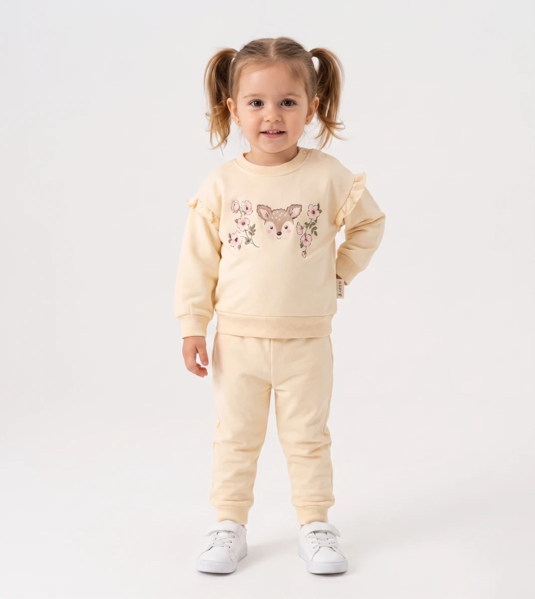 CEYLAN BASKILI İKİLİ KIZ BEBE TAKIM 3364