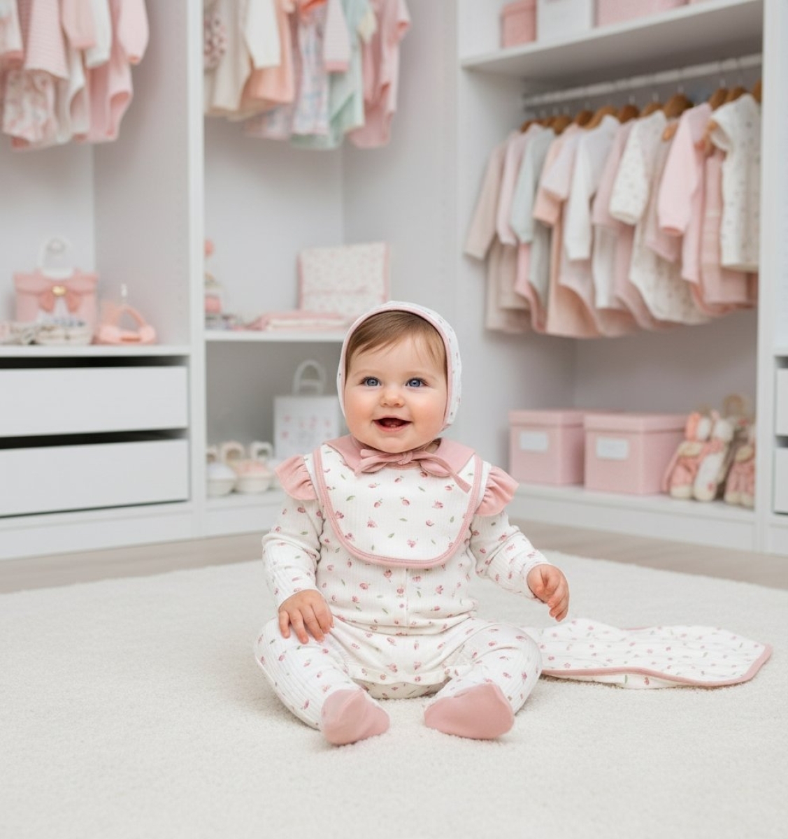 ÇİÇEK BASKILI 5 Lİ BEBE ZIBIN TAKIM 250