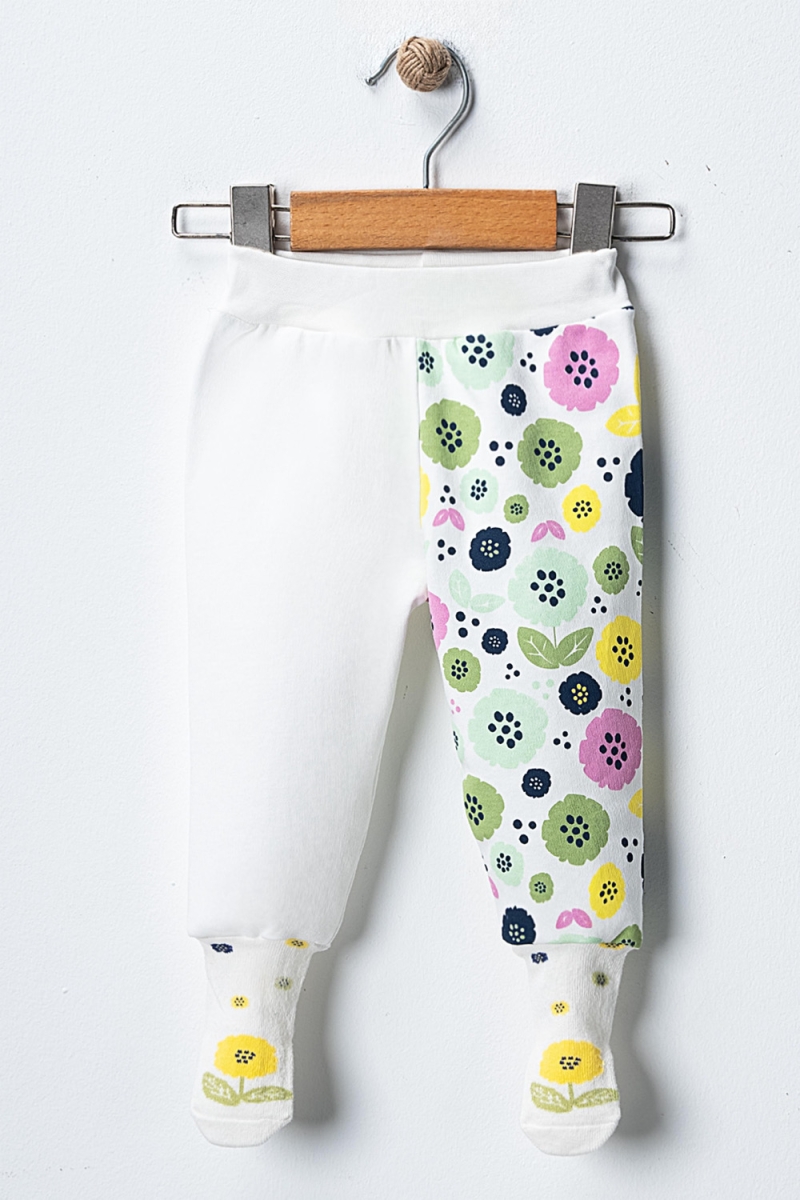 ÇİÇEK BASKILI ÇORAPLI PENYE BEBE PANTOLON 057